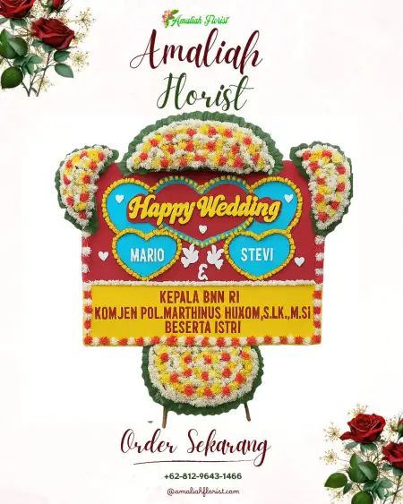 Papan Bunga Pernikahan Bader
